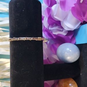 Wire wrapped small cuffed bracelet silver toned